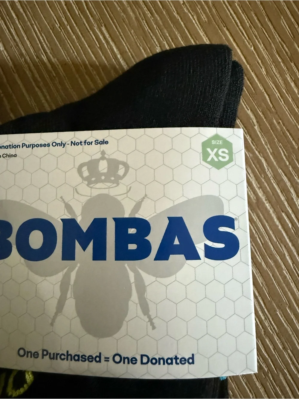 Bombas Youth XS Black Athletic Crew Socks with Blue & Orange Accents 2 Pack NWT